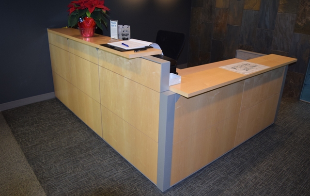 Haworth Maple Reception Desk Tri Star Systems Inc
